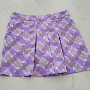 ANNIKA By Cutter& Buck Golf/Tennis Skort, Sz 2, Purple,  Tan, White. LIKE NEW
